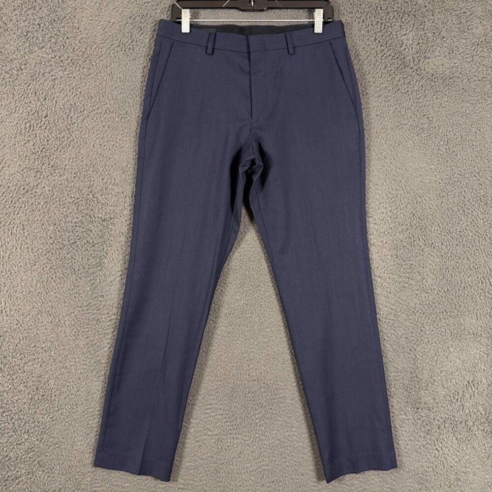 J Crew Dress Pants Mens 30x30 Blue Ludlow Slim Fit Tollegno 1900 Wool